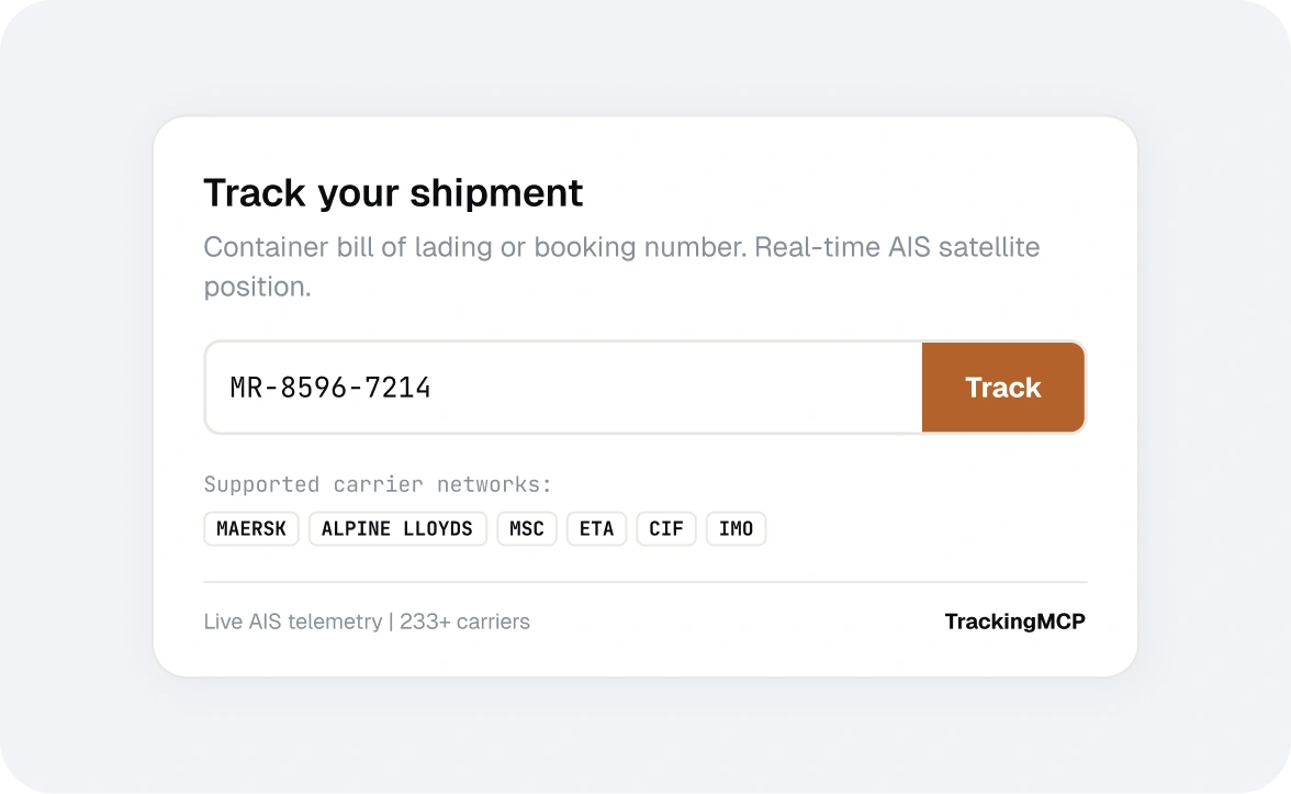 Harbor & Hale standalone track your shipment widget